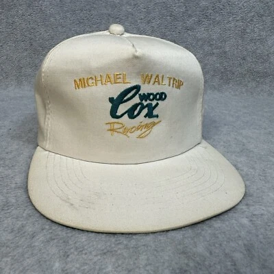 Sombrero de Carreras de Madera Michael Waltrip Cox De Colección Adulto OSFA Blanco NASCAR Camionero Carrera Foto 1 de 4