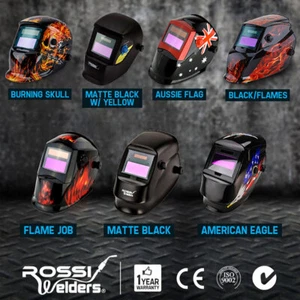 ROSSI Solar Auto Darkening Welding Helmet Mask Welder Lens MIG ARC TIG MAG - Picture 1 of 34
