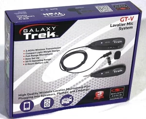 GT-V Lavalier Wireless Mic System for Camera/Phone/Spkrs etc. GALAXY TREK 2.4GHz - Picture 1 of 8