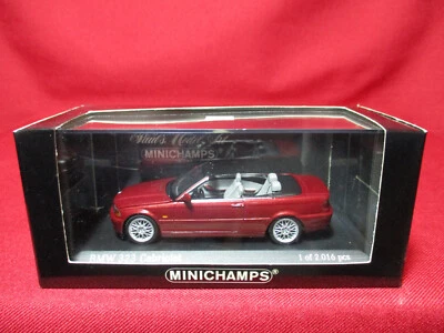 1/43 Scale BMW 3-Series Cabriolet 2000 Red Limited Edition 2016 Pcs Minichamps - Image 1 of 3