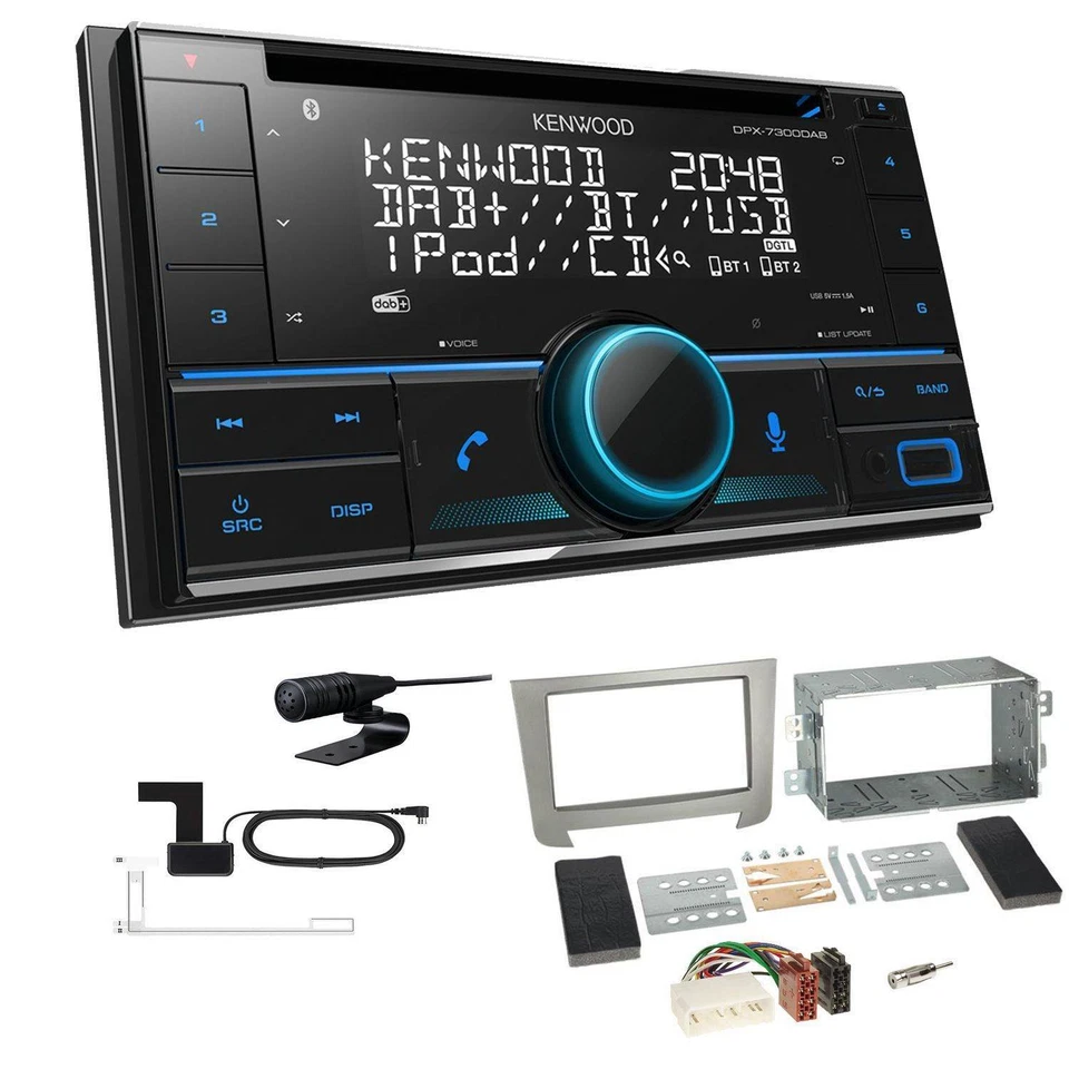 Kenwood DPX-7300DAB Autoradio Bluetooth für Ssangyong Rexton II ab 2013 silber