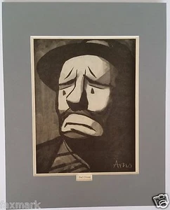 "Sad Clown" Drawing by Peter Arno - from 1949 Book - Matted to 11" x 14"... - Picture 1 of 2