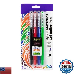 Pentel Arts Hybrid MATTEHOP Gel Roller, 1.0mm, Matte Black, Matte Red, Matte - Picture 1 of 5