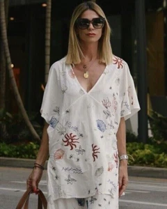 Zara Blanc Brodé Haut Taille M Ref 1165/635 - Imagen 1 de 7