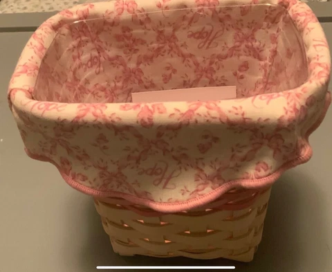 NEW 04 LONGABERGER  HORIZON OF HOPE BASKET, LINER, PROTECTOR-WHITEWASHED RETIRED Cover