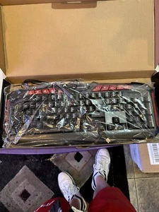 ARES M1 Gaming Keyboard Black/Red w/ RGB LEDs iBuyPower New - Picture 1 of 3