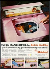 1957 Whirlpool Imperial pink washer washing machine photo vintage print ad