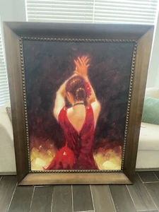Authentic Flamenco Dance Oil Painting With Certificate Of Authenticity  - Picture 1 of 2