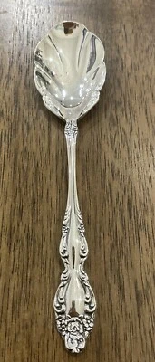 Cuchara de azúcar concha de plata Rogers Oneida Ltd rosa barroca 1881 6"  Foto 1 de 3