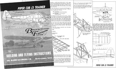 SIG Piper CUB J-3 Kit INSTRUCTION BOOKLET for 72" RC Model Airplane - Image 1 of 4