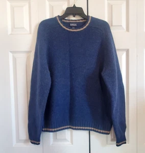 Lands End 100% Wool Sweater Large Heavyweight Crewneck Vintage Y2K 90s - Picture 1 of 9