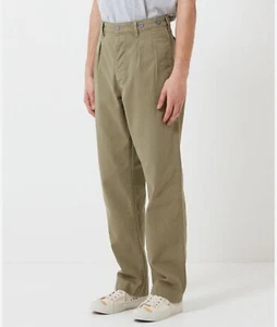 Nigel Cabourn Lybro Plissee Chinohose, Army Green, Größe 28 L75 - Bild 1 von 15