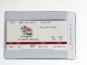 Philadelphia Phillies Atlanta Braves 9-24-93  Vintage Ticket Stub - Picture 1 of 2