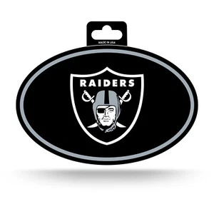 Oakland Raiders Oval Decal Sticker Full Color NEW!! 3x5 Inches Free Ship - Picture 1 of 1