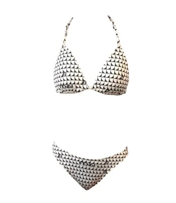 Traje de baño FENDI Vintage FF Logo Bikini #38 Traje de baño Blanco Negro Nylon Rango AB Foto 1 de 4