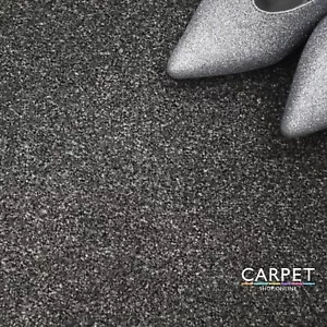 Cheap Carpet Roll End Thames Grey Twist Hardwearing Felt Back Stain Resistant - Picture 1 of 7