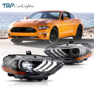 VLAND Full LED Projector Headlights For 2018-2022 Ford Mustang Front Lamps - Picture 1 of 33