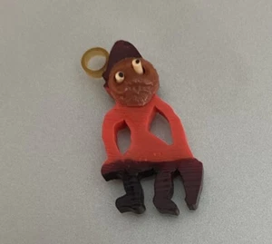 Vintage Kobe Charm Japan Pop Out Eyes Stroh Zelluloid Regenschirm Mann rot 20’s 30’s - Bild 1 von 7