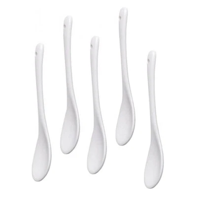 5PCS White Porcelain Egg Spoons Ceramic Spoons Coffee Spoon Dessert Spoon M Q9I4 - image 1 of 4