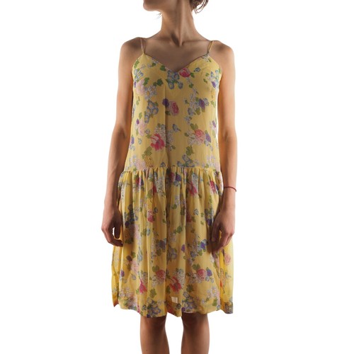 Abito vintage Moschino a buon mercato e chick donna giallo rayon US8 IT42 S M