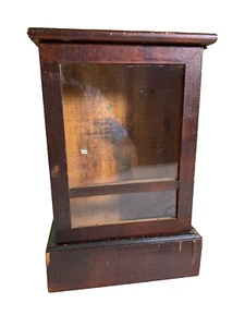 Antik verziertes Holz Holz Glas Vitrine Aufbewahrungsbox mit Türglocke Schrank - Bild 1 von 24