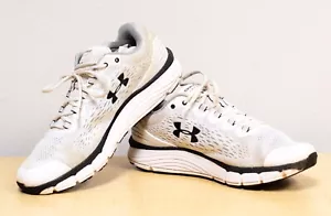 Under Armour Men's Charged Intake 4 White and Black 3022591-103 SIZE 13 Used - Picture 1 of 10