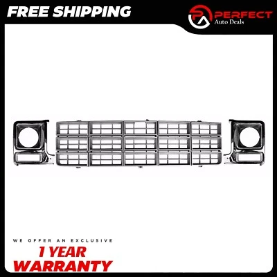 Conjunto de rejilla y bisel de faro cromado para Chevy GMC 1979-80 serie C/K C10 C20 Foto 1 de 4