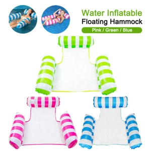 Water Hammock Lounger, Inflatable Pool Floating Bed Rafts, Swimming Chair Toys - Picture 1 of 18