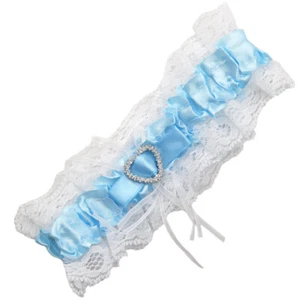 Blue Ribbon & Lace Wedding Garter | Mini Gift | Cracker Filler - Picture 1 of 1