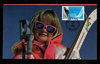 US FDC #3552//3555 / 3552 Geri Peltin Crafted 2002 UT Winter Olympic Sports Ski - Image 1 of 2