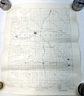 Vintage 1949 Topographic Map - Eureka, Kansas - 20.5" x 17" - Image 1 of 4