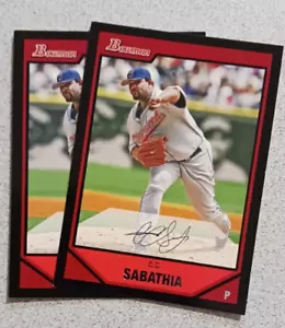 C.C. Sabathia - 2007 Topps Bowman - 2 Cards - Cleveland Indians - Picture 1 of 1