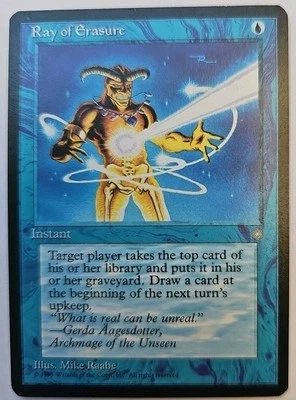 MTG Magic The Gathering Card Ray of Erasure Instant Blue Ice Age 1995 - Image 1 of 2