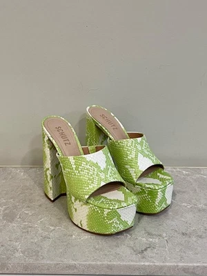 Tacones de plataforma Schutz para mujer - estampado de serpiente verde - talla 5,5B (EE. UU.) Foto 1 de 4