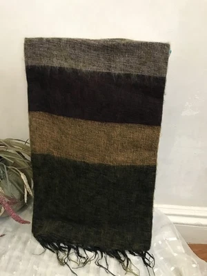 Himalayan Yak Wool Shawl Handwoven Warm Soft Multicolor Throw Blanket - Image 1 of 4