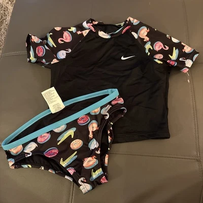 Nike 2 Piezas Traje de Baño/rashguard Niñas Talla M 10/12 Años Foto 1 de 4