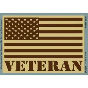 Eagle Emblems Patriotic Sticker United States Flag Veteran 3-1/4 x 3-1/2 Inches - Picture 1 of 2