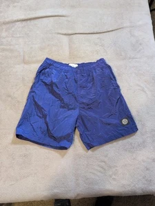 Stone Island Men's Nylon Lined Shorts Size Small Blue Drawstring Swim Trunks - Picture 1 of 11