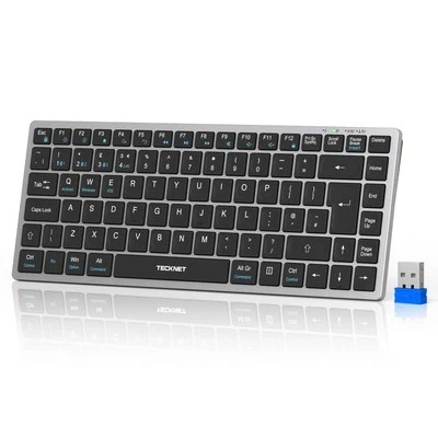 2.4G Wireless Keyboard, Rechargeable Bluetooth Keyboard for 4 Multi - Image 1 of 4