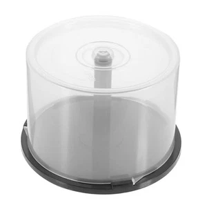 Plastic CD Container,DVD Cake Box Spindle Clear CD Holder for 50 Disc Capacity - Picture 1 of 8