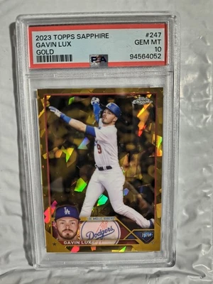 2023 Topps Sapphire Gavin Lux Gold #247 PSA 10 #11/50 - Image 1 of 3