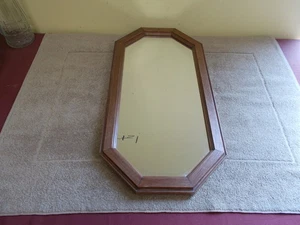 VINTAGE MCM HOLZRAHMEN ACHTECK SPIEGEL VERTIKAL -- HORIZONTAL MÖGLICH HOMCO - Bild 1 von 12