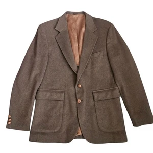 Mens Vintage Cashmere Blazer in Chocolate Brown with Wood Buttons (42R)? - Picture 1 of 14