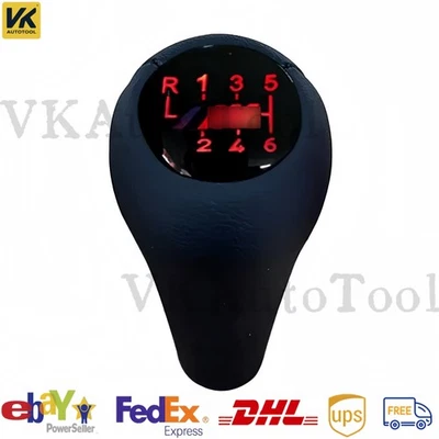 Black Leather Illuminated Gear Shift Knob for BMW M3 E30 E36 E46 E60 E61 E28 E34 - Image 1 of 4