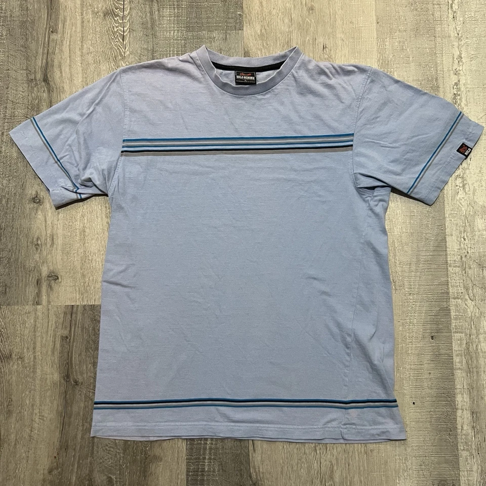 Camiseta De Colección Solo Semore Azul Patinador Sol Desteñido Rayas Y2K Surf Hip Hop Grande Foto 1 de 4