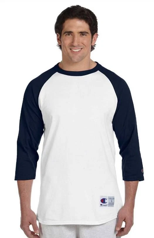 Champion 5,2 oz. Camiseta de béisbol raglán manga larga sin etiquetas S-3XL T1397 Foto 1 de 1