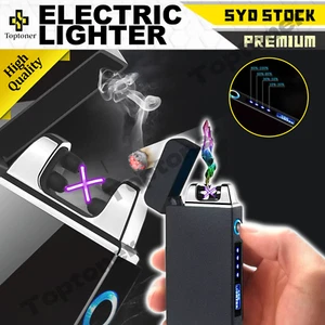 Electric Lighter Dual Arc Plasma USB Rechargeable Windproof Flameless OZ - Picture 1 of 10