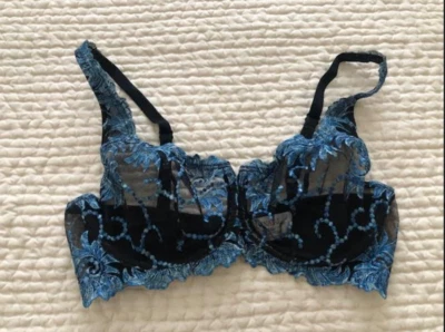 Lunaire Mujer Sujetador Talla 34D Balconette Encaje Demi Cup Azul Marino y Azul Nuevo Sin Etiquetas Foto 1 de 4