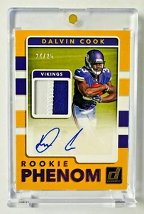 Parche de camiseta Donruss Dalvin Cook 2017 automático RC SP #/25 ¡Vikings Rookie Phenom! - Imagen 1 de 3