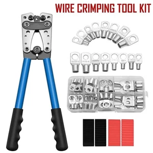 Crimping Tool Cable Lug Crimper Wire Plug Pliers Battery Terminal Assortment Kit - Picture 1 of 11